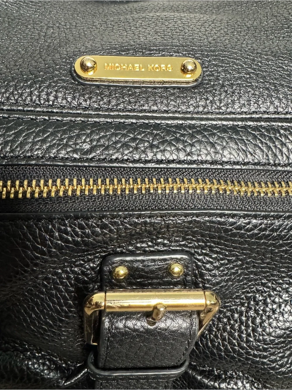 Michael Kors Fulton Black Pebble Leather Hobo Bag - Picture 9 of 10